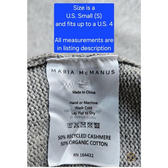 MARIA McMANUS thick cashmere-blend "fisherman rib hoodie" goop sweater $1,050 s - Picture 15 of 16